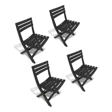 Silla Plegable Simil Madera Jardín Camping Reforzada Set X4