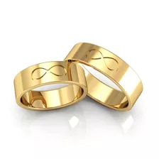 Alianças Casamento Ouro Infinito Polidas 5mm 8g