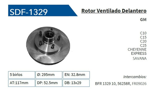 Disco Freno Chevrolet Gm C15 1995-1999 Delantero Kuruma Foto 4