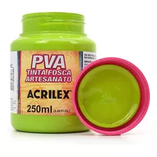 Tinta Pva Fosca Para Artesanato 250ml - Acrilex 519 - Branco Cor 802 - Verde Maçã