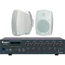 Kit Som Ambiente 2 Caixas 160w + Sm-ap6000 Branco - Sumay