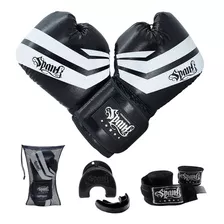 Kit Luva De Boxe Spank Protetor Bucal Bandagem 3 Metros 