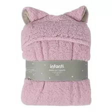 Frazada Poncho Infanti Sherpa, Rosado