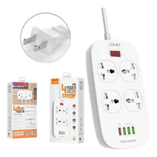 Extensión Toma Corriente Ldnio Sc4407 4 Power Socket + 4 Usb