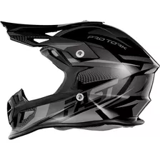 Capacete Motocross Pro Tork Fast Tech Preto - Cinza Tam.58