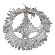 Corona Navideña En Crochet Arbolito 40cm.
