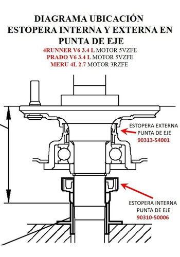 Reten Flecha Diferencial Interno Externo Tundra 3.4  1999-04 Foto 4