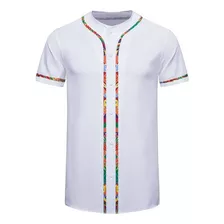 African Dashiki Jersey De Béisbol Para Hombre Abotonado Trib