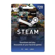 Steam Wallet Gift Card $20 | Código Digital | Global