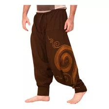 Pantalones Para Hombre, Mono Estampado Étnico, Casual, Bolsi