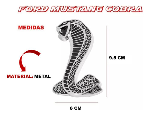 Emblema Lat. Izquierdo Mustang Cobra (varios Modelos) Foto 3