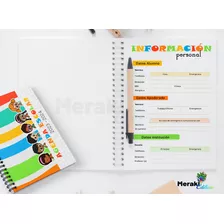 Agenda Docente 2023 2024 Lineas Colores Kit Imprimible Dig.