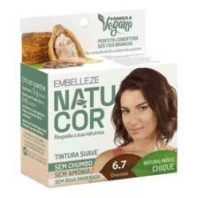 Kit Tintura Natucor Tinta De Cabelo Tom 6.7 Chocolate X 12g