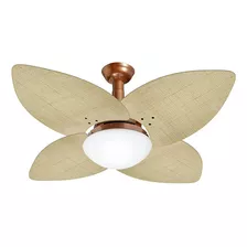 Ventilador De Teto Jet Aspen Cobre 4pás Rattan Natural 220 V Diâmetro 120 Cm Frequência 60hz Material Das Pás Mdf Quantidade De Pás 4