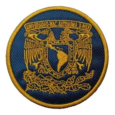 Parche Bordado Del Escudo O Logo De La Unam (azul Y Oro)