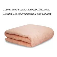 Manta Soft Cobertorzinho Multiuso Microfibra Antialérgico Cor Salmão Desenho Do Tecido Liso