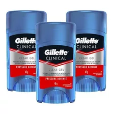 Desodorante Gillette Clinical Gel Pressure Defense 45g C/3un
