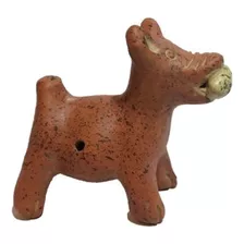 Figura Prehispánica De Barro Perro Xoloitzcuintle. Silbato