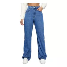 Calça Jeans Wideleg Pantalona Premium Cintura Alta Blogueira