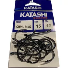 Anzuelo Katashi Chinu Ring N° 15 Blister X 10u Moscas Pacu