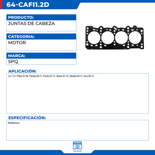 Empaque Junta De Cabeza Fiat Panda 2009-2011 L4 1.2 Foto 2