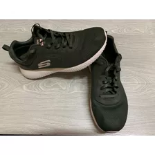 Zapatillas Skechers Talla 40 Para Dama Color Verde Militar