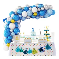 Decoración De Fiesta De Cumpleaños Con Globos Azules Hombres