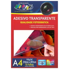 Papel Fotográfico A4 150g Adesivo Transparente 10 Folhas