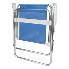 Silla Plegable Sannet Alta Mor Para Piscina Y Playa De Aluminio, Color Azul