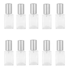 10 Frasco Perfume Quadrado 30ml + 10 Válvula Luxo Prata