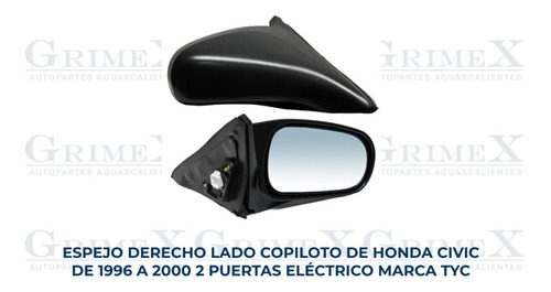 Espejo Civic Coupe 1996-1997-1998-1999-2000 Electrico Ore Foto 10