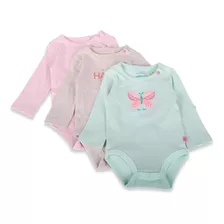 Pack 3 Pzas Body Bebé Niña Multicolor Pillin