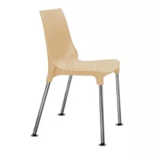 Silla Lola De Diseño Apilable Plastica Patas Cromadas Comedor Cocina Quincho Jardin Sum Super Resistentes Con Garantia