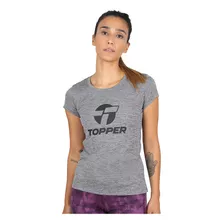 Remera Entrenamiento Topper Brand Mujer En Gris | Stock Cent