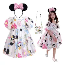 Vestido De Niña Con Dibujos Animados De Minnie Mouse Daisy P