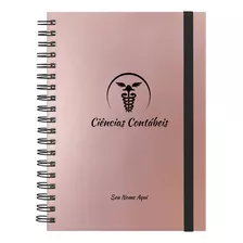 Caderno Colegial + Personalizado Profissões Rosê Gold 100 F