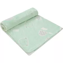 Cobertor Manta Bebe Microfibra Super Macio Urso Verde Papi 