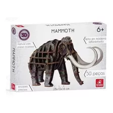 Quebra Cabeça Mamute Mammoth 3d Em Madeira 50 Peças