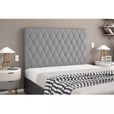 Painel De Cama Box Estofada Casal Camponesa Chumbo - Simbal