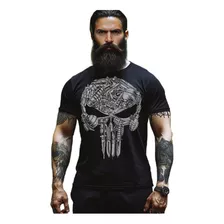 Camisa Camiseta Algodão Justiceiro Militar Punisher Rock