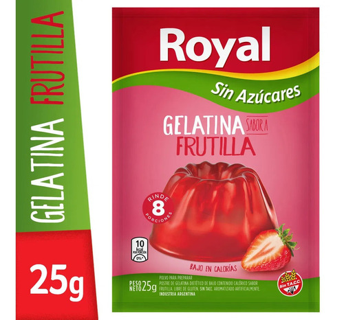 Gelatina Royal Light Frutilla 25 Gramos.