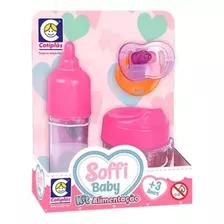 Brinquedo Infantil Cotiplás Soffy Babby Kit Alimentação Rosa