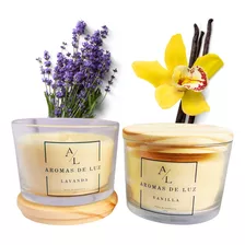 Kit 2 Velas Aromáticas Perfumada Vanilla E Lavanda 100gr