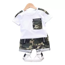 Conjunto Para Bebe Traje Niño Verano Camisa Playera Y Short 