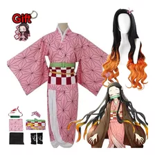 Disfraz De Kamado Nezuko Para Cosplay Con Pelucas Demon Slay