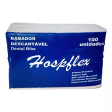 Babador Descartável Dental Bibs Branco C/100 Hospflex