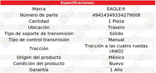 Soporte Trans Tras Eagle Nissan Pathfinder V6 3.5l 01 A 02 Foto 4