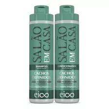 Eico Shampoo Hidratação 800ml E Condicionador Leave-in 750ml Salão Em Casa Cachos Definidos Óleos Argan Cacheado Crespos E Ondulados