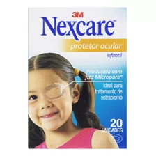 Protetor Ocular Infantil Micropore Nexcare 63mm X 45mm Caixa 20 Unidades