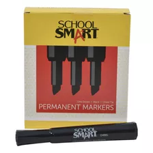 School Smart 1354255 - Rotulador Permanente, Punta Ancha Y B